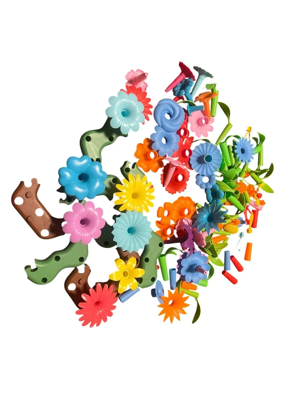 Kids Flower Stem Building Set Creative Connector Toy and Box